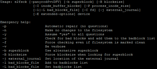 e2fsck