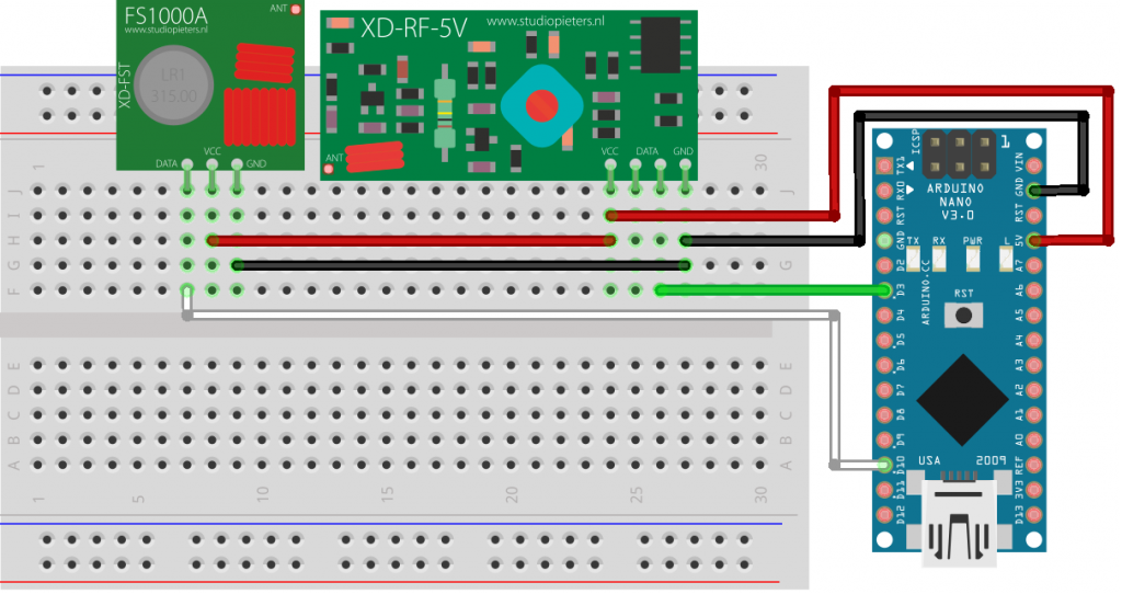 433MHz_Dongle_Steckplatine